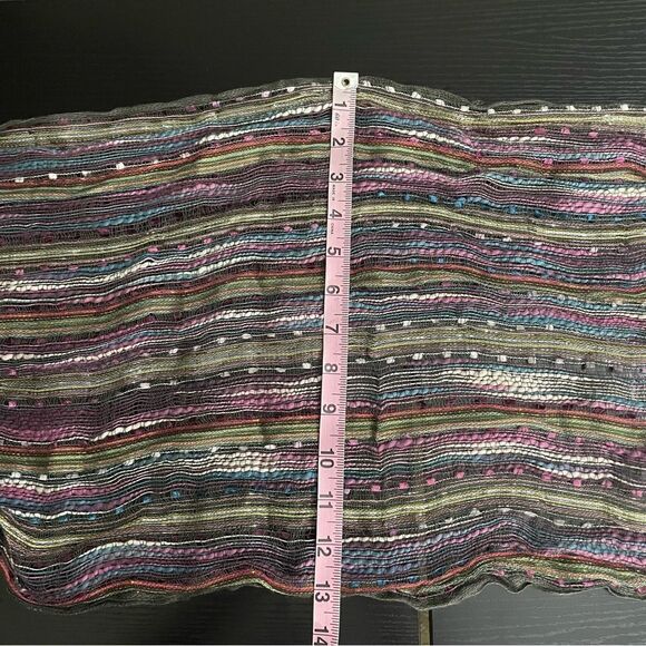 Multi-Color Scarf, Cotton, Rayon, Model & Metallic Blend with Tassels - Picture 6 of 14